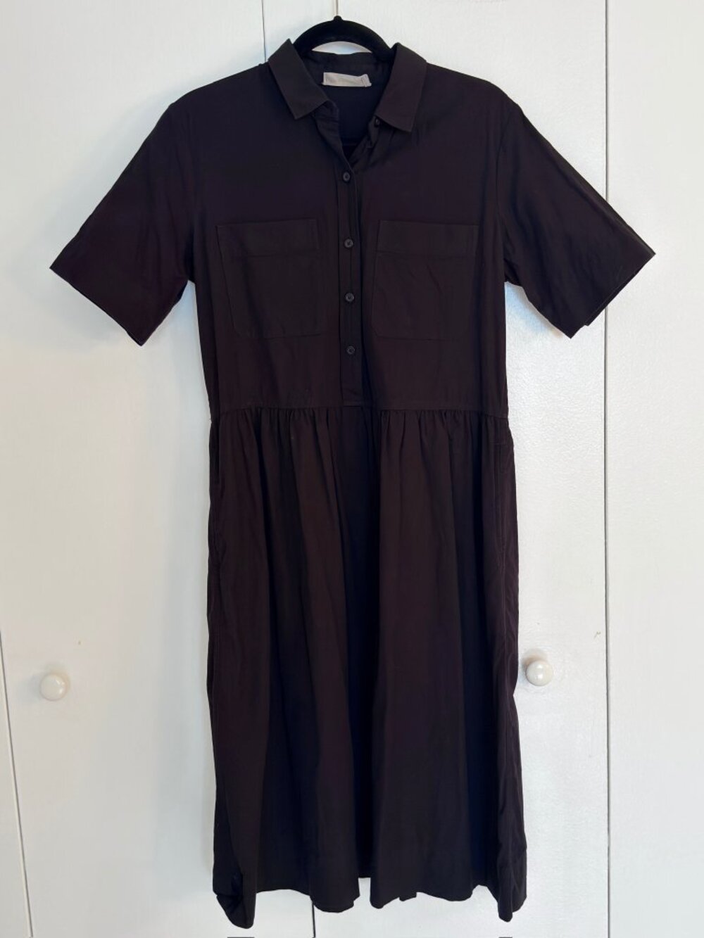 Everlane The Parklet Shirtdress Black Cotton Short Sleeve Size 4 - Picture 6 of 9